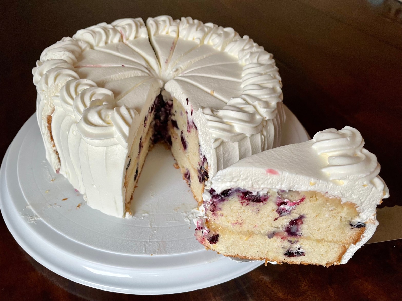 Cut Cake Showing A Slice